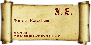 Mercz Rusztem névjegykártya